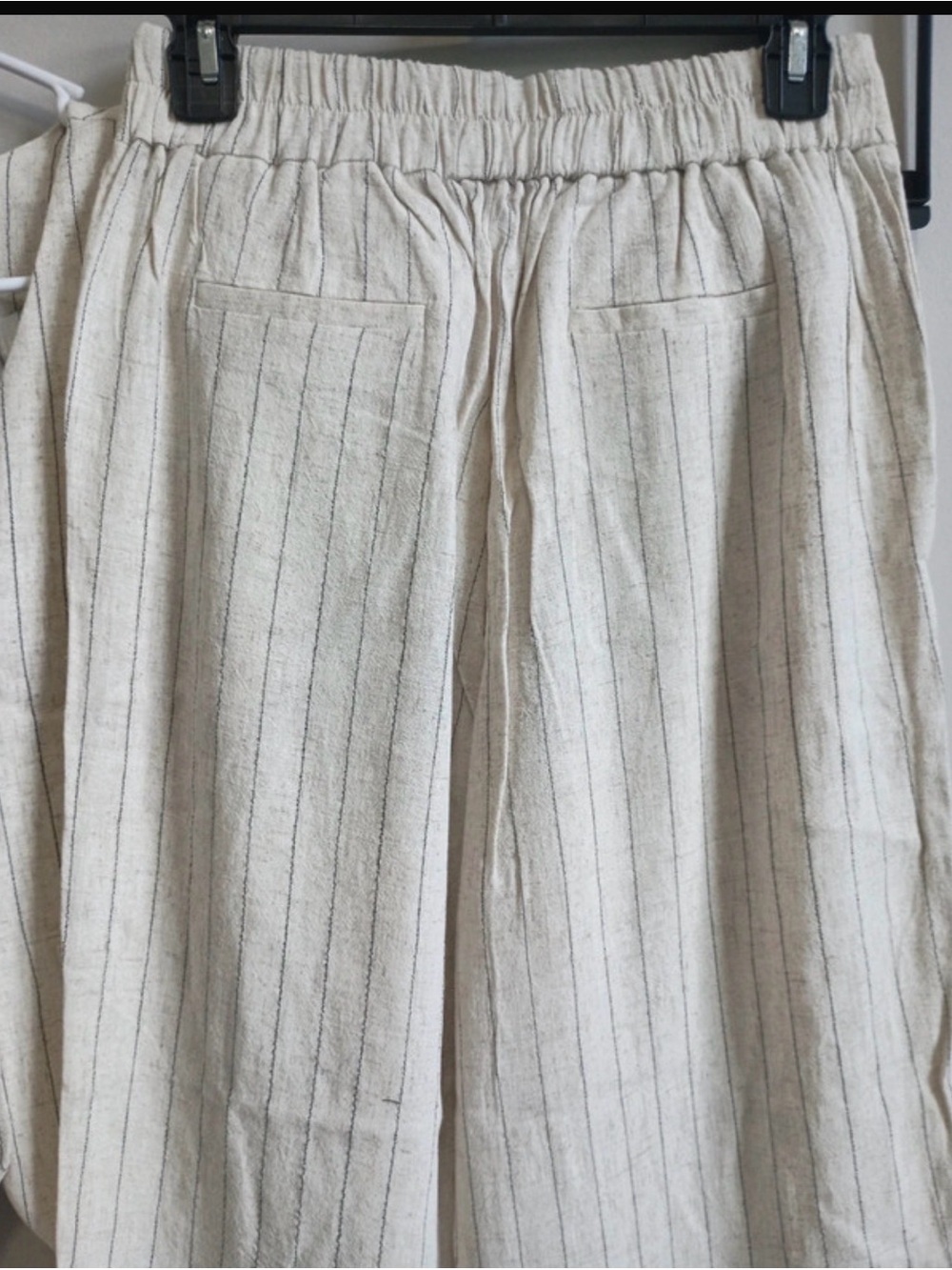 Tullea Striped Cream & Black Linen Vest and Pants Set - Picture 6 of 9
